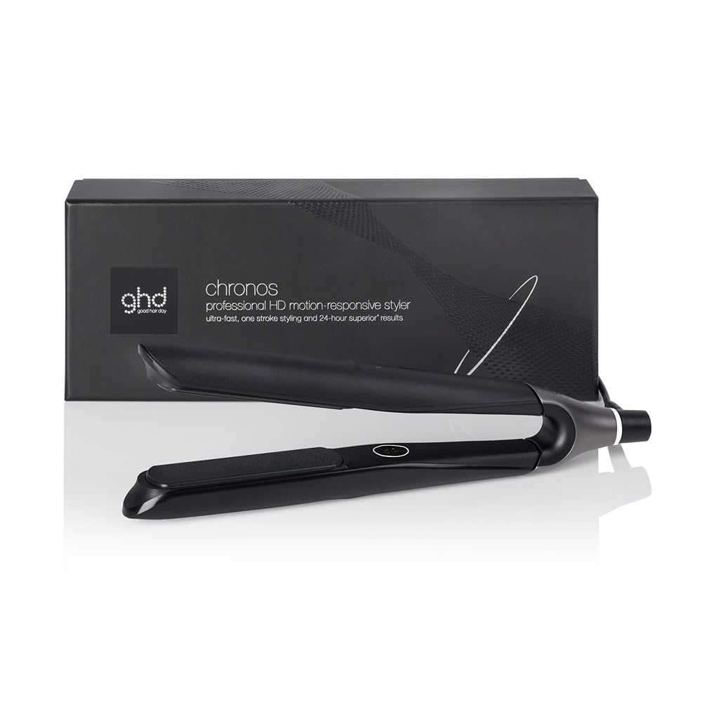 ghd chronos negra - plancha de pelo profesional, lisos, rizos y ondas de alta definición, 3 veces más rápida