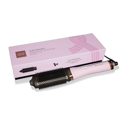 ghd Duet Blowdry Limited Edition Hair Dryer Brush en color rosa sorbete con estuche protector de calor