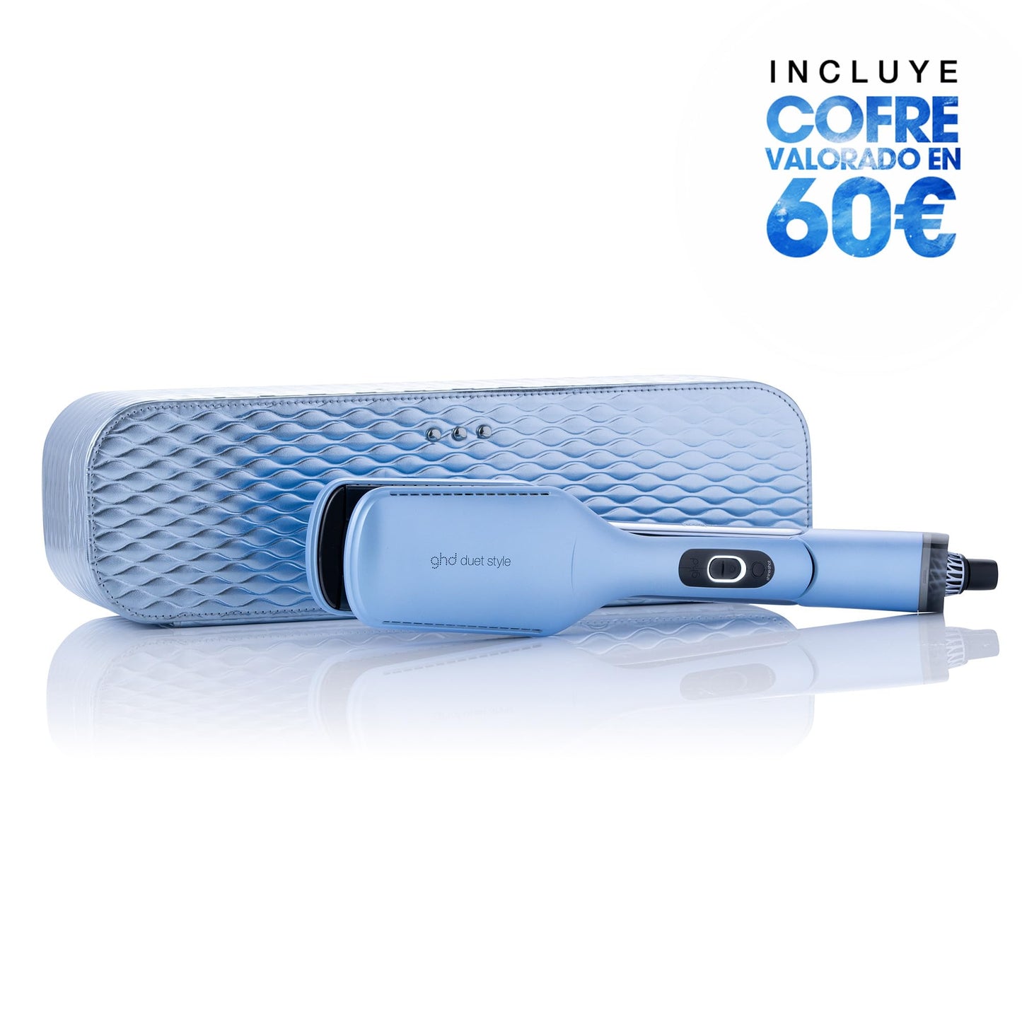 ghd duet style Iced Luxe Collection - Plancha de pelo y secador 2 en 1 de mojado a peinado con cofre de regalo
