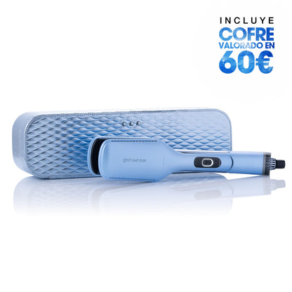 ghd duet style Iced Luxe Collection - Plancha de pelo y secador 2 en 1 de mojado a peinado con cofre de regalo