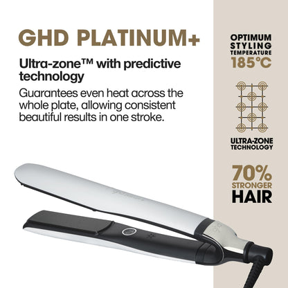 ghd Platinum+ Styler 1" Flat Iron Hair Straightener, Ceramic Straightening Iron Professional Hair Styling Tool for Stronger Hair, More Shine, & More Color Protection