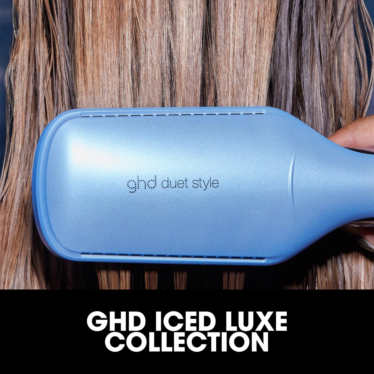 ghd duet style Iced Luxe Collection - Plancha de pelo y secador 2 en 1 de mojado a peinado con cofre de regalo